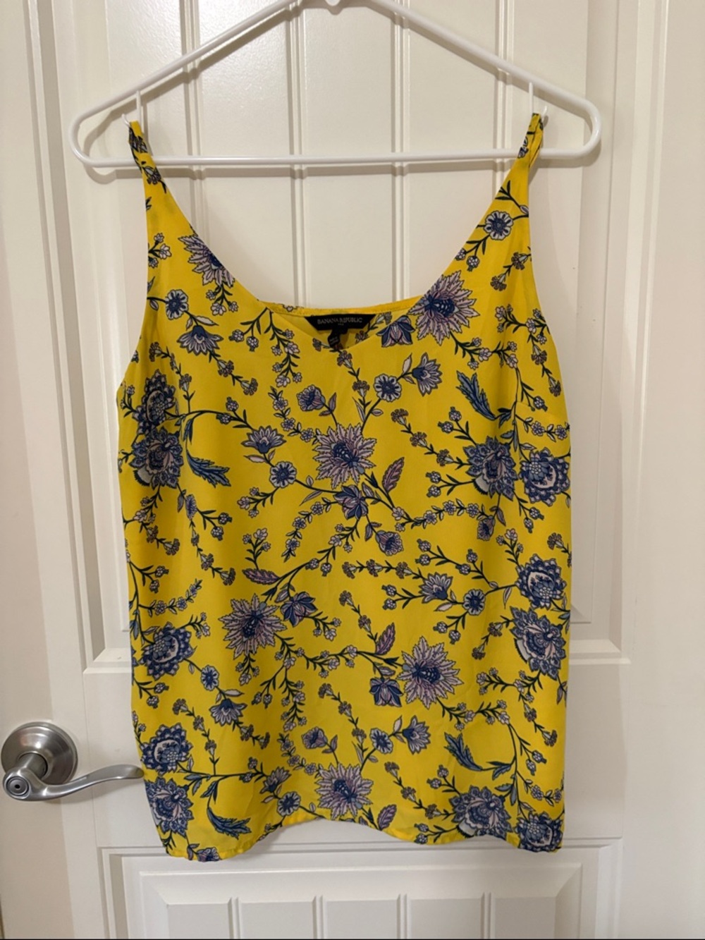Banana Republic Yellow Floral V-Neck Cami